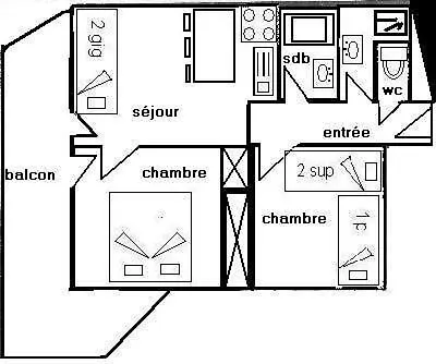 Le France - 3 Pieces 6/7 Pers - Le France - 521fr - Plagne Centre Mae-9494 Apartmán